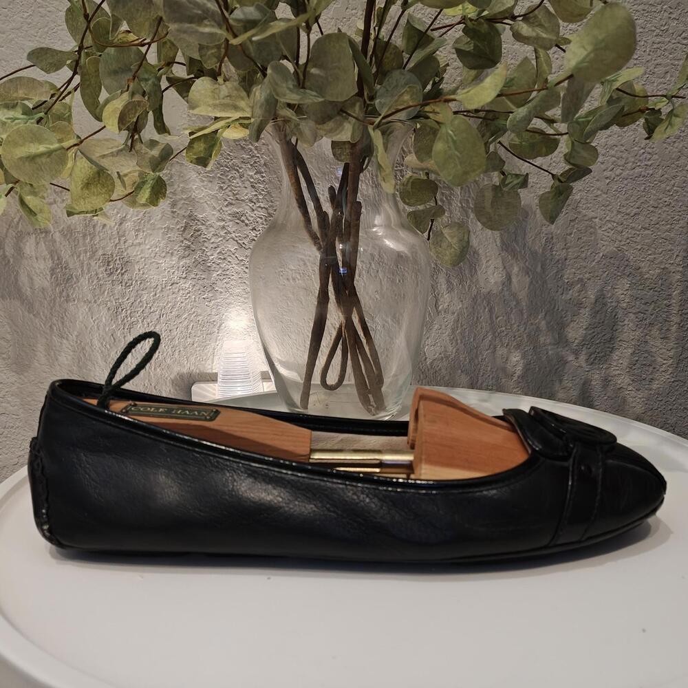 Michael Kors Leather Moccasins Black Logo Driving Flat Women's 9.5M